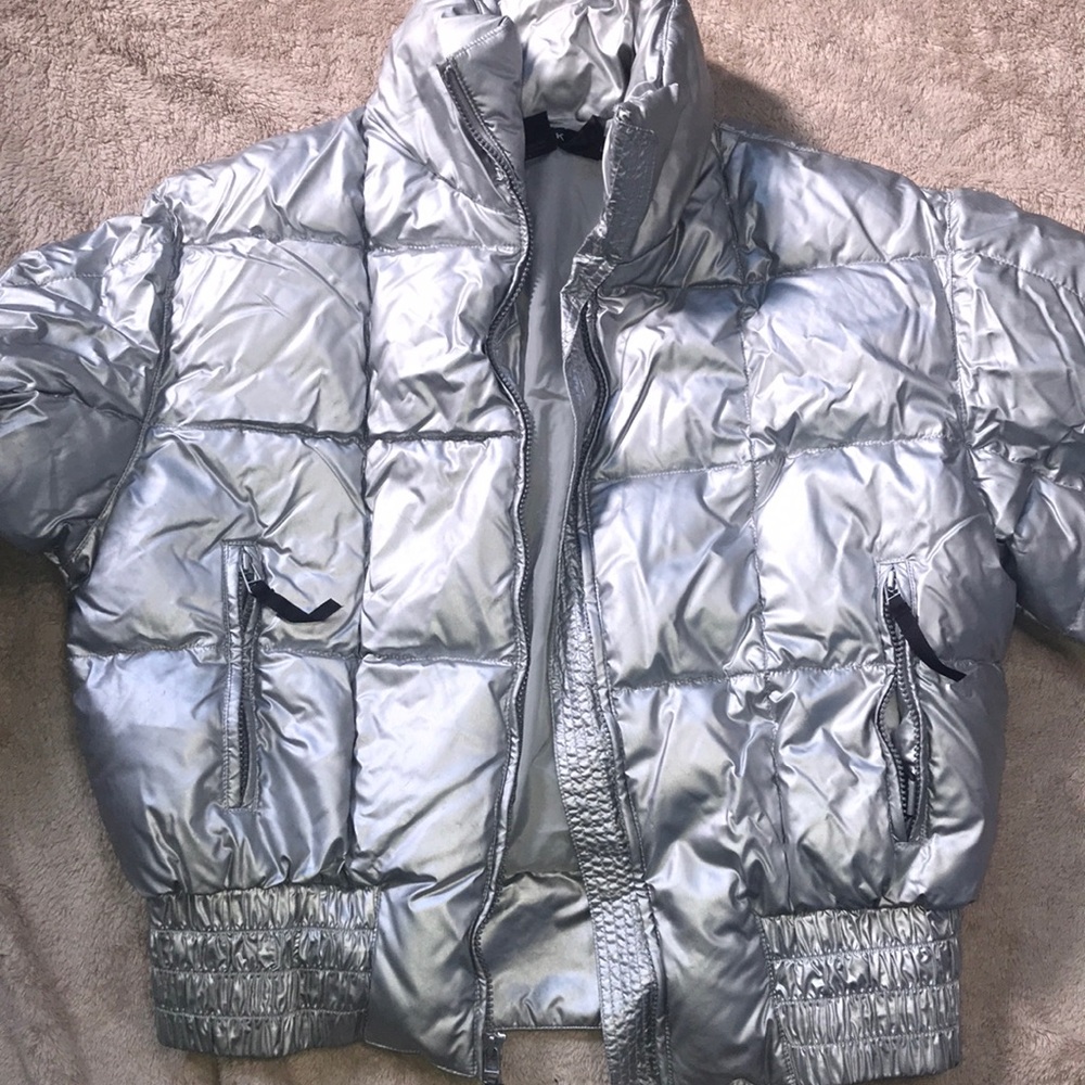 Metallic puffer jacket